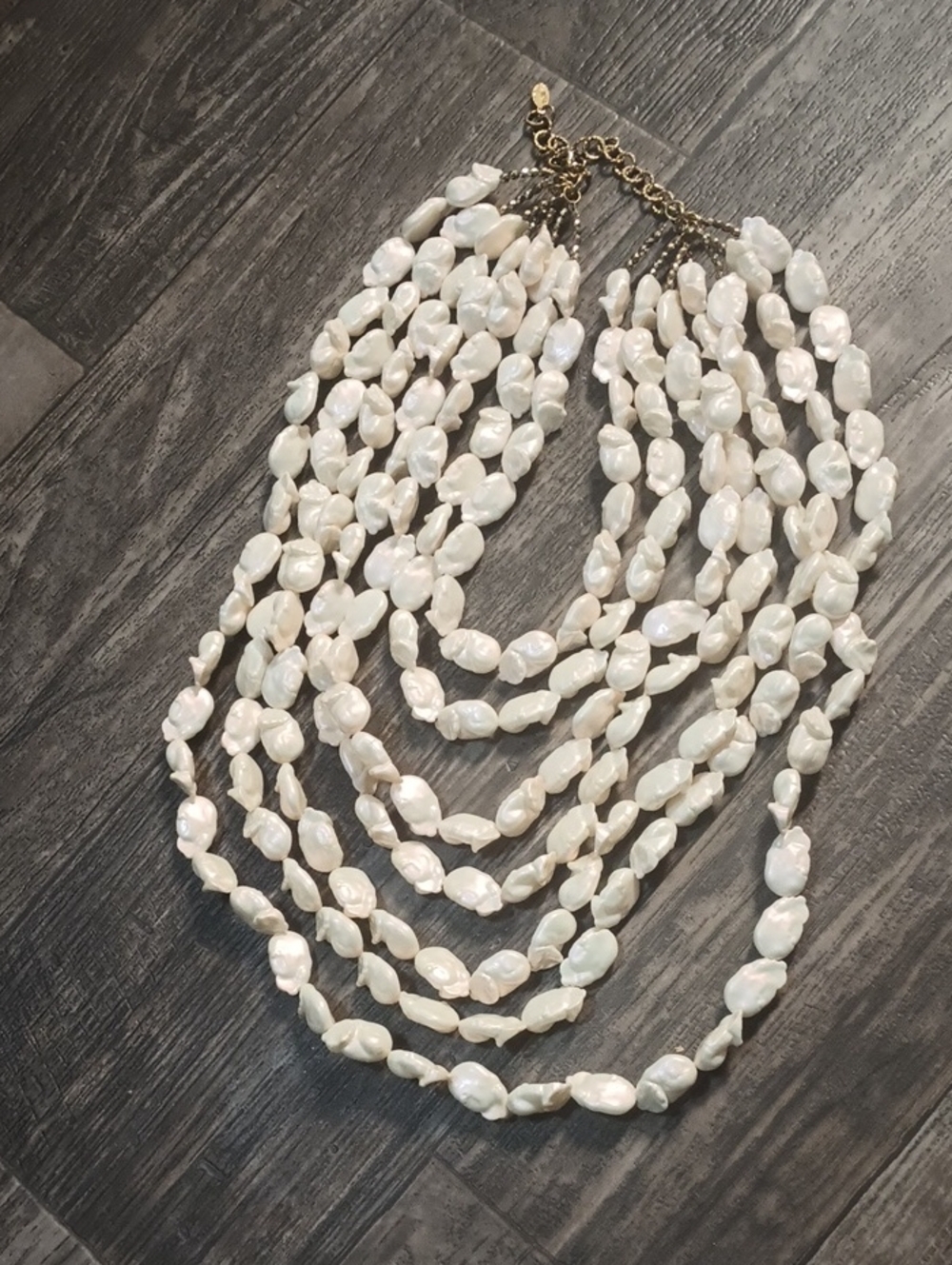 SASSY JONES Multi Strand Baroque Pearl Statement necklace